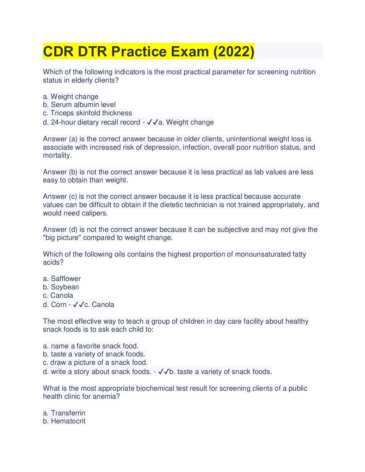 Bundle for CDR DTR Exams Compilation Browsegrades